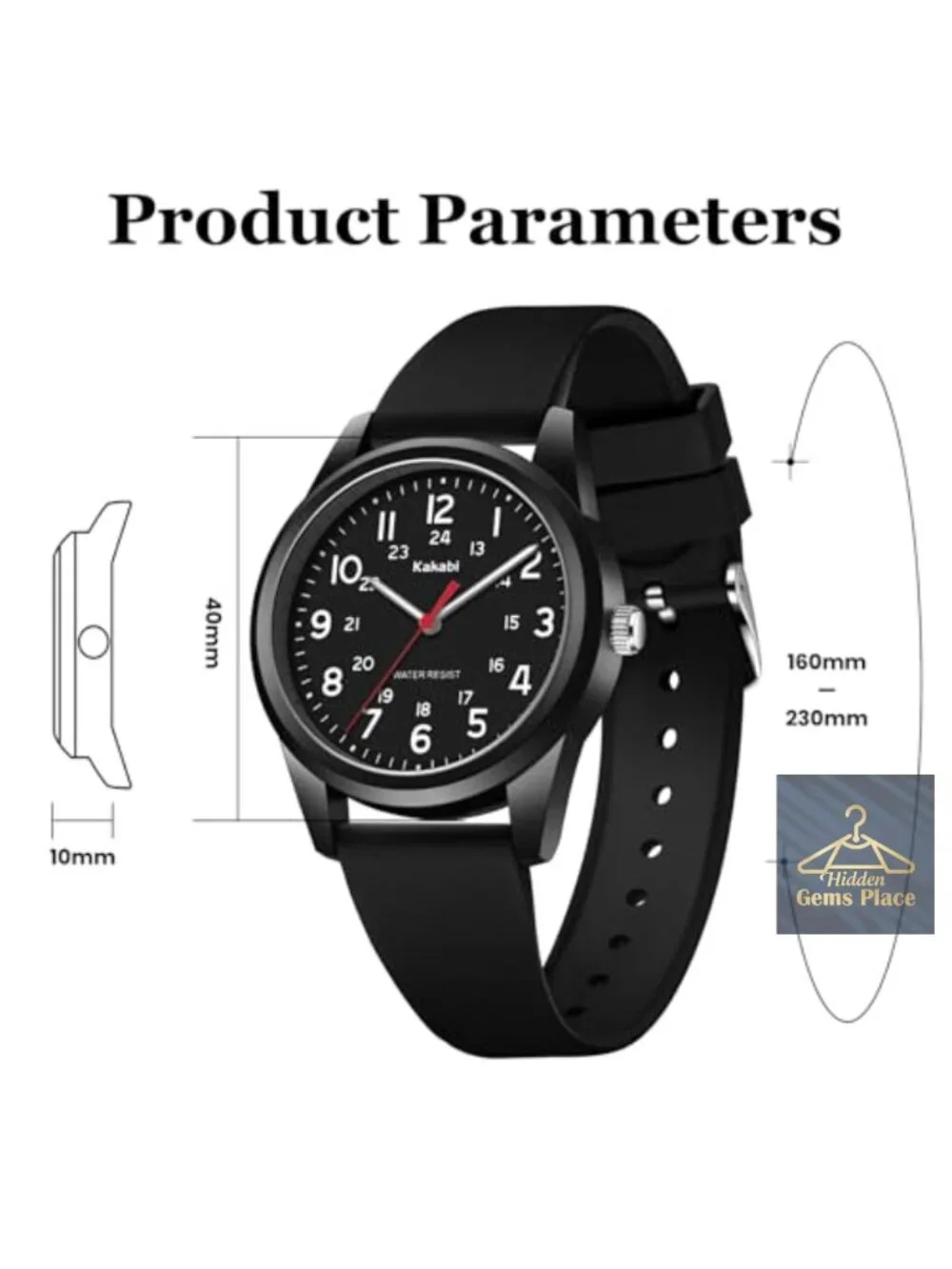 Unisex Quartz Wristwatch Military Time Silicone Strap Analog Easy Read